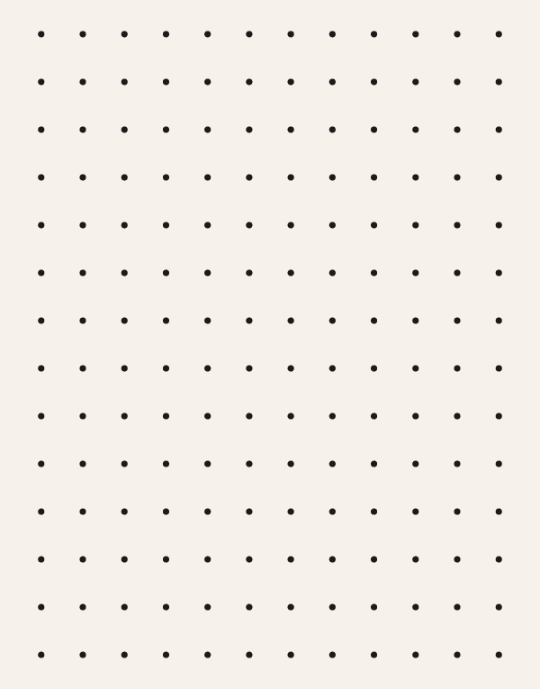 A simple and regular pattern of small black dots arranged in a grid on a light beige background. Each dot is evenly spaced from its neighbours both vertically and horizontally, creating a clean and orderly appearance. This minimalist design can serve as a subtle background or decorative element in various visual materials, emphasizing structure and precision.