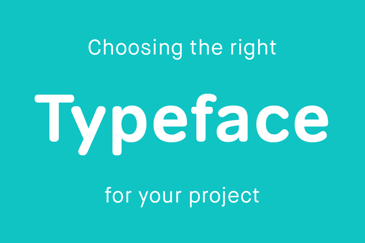 Animated Gif with text reading 'choosing the right typeface for your project'. The word 'typeface' changes between different typefaces at the same time as the background changes between the colours of blur, pink, yellow and green.